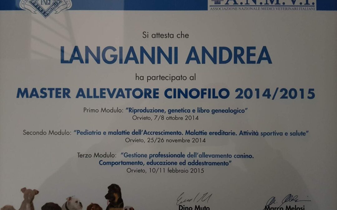 Master Allevatore Cinofilo Enci-Anvi 2014-2015